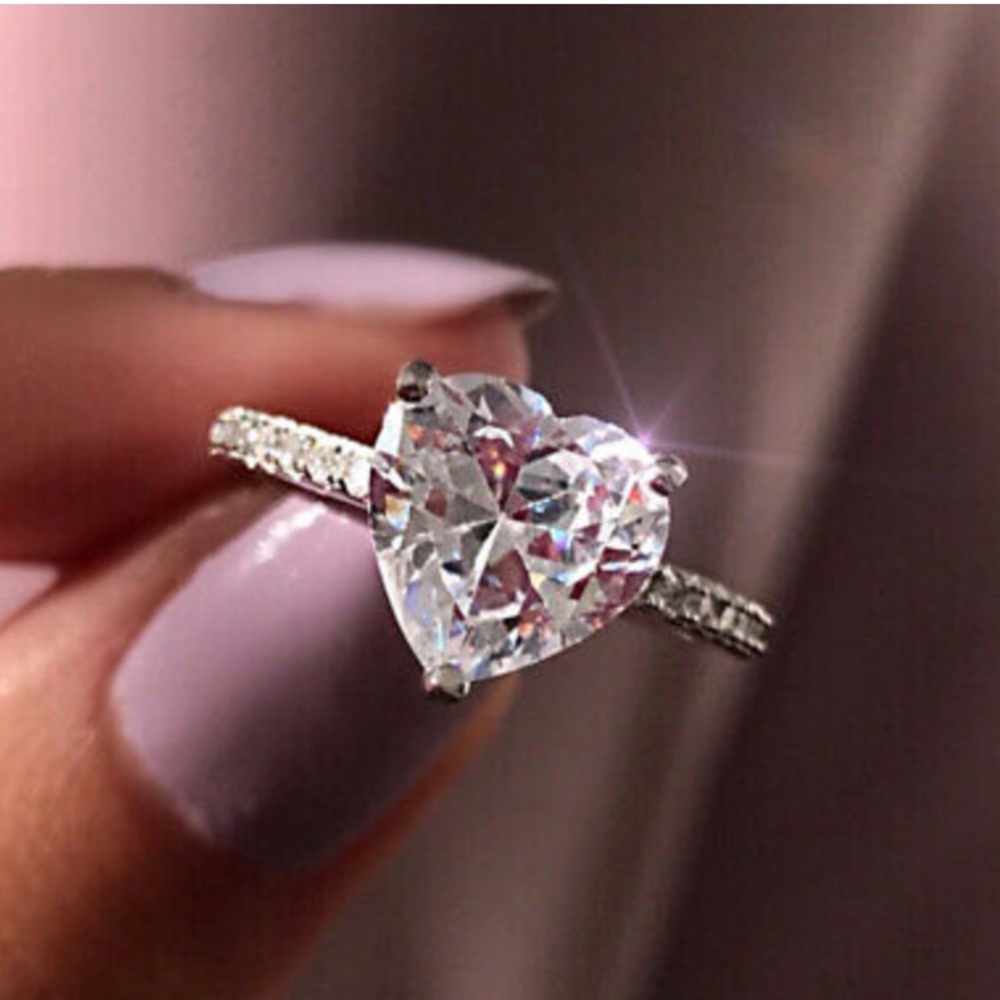 NEW Elegant Heart 925 Sterling Silver Ring